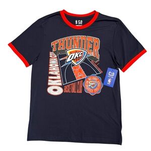 OKC‎ Thunder Basketball Ringer T-Shirt Size Medium NWT